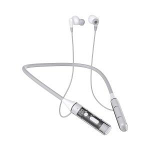 [미국배송] 넥밴드 블루투스 이어버드 화이트 | 100시간 재생 TF 카드 실시간 모니터링 U2022 ENC 노이즈 캔슬링 마이크 LED 전원 디스플레이 타입-C 헬스장 사무실 출장용 6.0 헤드폰