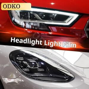 루보식 볼보 S90 인스크립션 2017-2024 2PCS 자동차 TPU 전면 헤드전구 필름 브라 클리어 PPF 8.5mil 페인