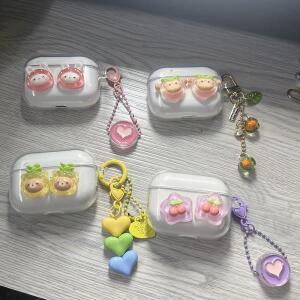 JBL호환 We 200 / TUNE BEAM2 FLEX 2 BUDS 2용 큐트 과일 케이스 실리콘 이어폰 커버