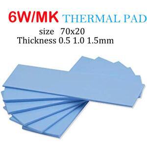 열패드 6W/mk 70X20mm M2 SSD CPU 그래픽 카드 방열판 마더보드 실리콘 0.5/1/1.5mm 블루