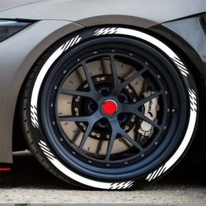 루보식 자동차 타이어 휠 스티커 튜닝  3D 영구 PVC 결합 장식 데칼  16 개