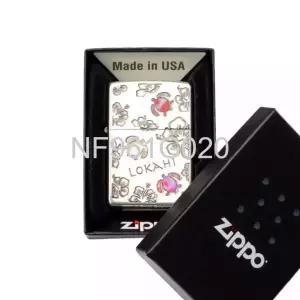  미국 ZIPPO 하와이안 실버쉘 에칭 정품 라이터