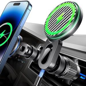QIFUTAN FOR 15W 액세서리 13 자동차 충전기 MAGSAFE 에어벤트 무선 충전기 마운트 14 12 15 마그네틱 금지 스마트폰에 PRO MAX 휴대폰 차단 ANDROID 적합 홀더