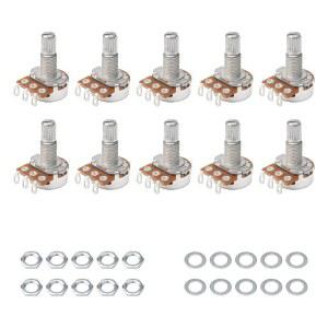 [미국배송] 전기 기타 전자 부품을 위한 긴 널드 샤프트 저소음 및 균일한 저항 변화가 있는 SWHMC A500K 옴 전위차계 1/4인치 스플릿 샤프트 볼륨 톤 포트