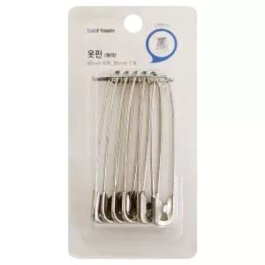 한양 옷핀 (왕대 1701) 옷고정핀 의류 부자재 수선 옷핀대 옷핀6P 옷핀세트