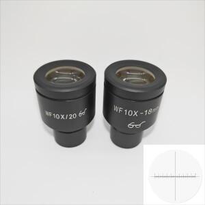 생물학적 현미경 WF10X 하이 아이 포인트 광각 접안렌즈 필드 뷰 20mm 인터페이스 23.2mm 마이크로미터 포