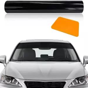 YTFRL 윈드실드 틴트 스트립 51.18 ×7.87 자동차 창문 선바이저 필름 스크래퍼 범용 전면 윈드스크린 열