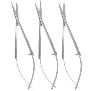 메드익스프레스 마이크로 가위 4.5 u201D 스트레이트 세트 3 프리미엄 스테인리스 스틸 엑스트라 샤프 팁 눈썹 트리밍 스티치 커팅, 그루밍 재봉 예술 및 공예 봄 액션 자수 가위.