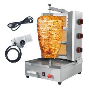 XXUNYUNUIN 3 버너 샤와르마 그릴 기계 상업용 수직 로티세리 주방 레스토랑용 자이로 미트 도너 케밥