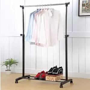 스탠드 조립식 이동식 옷걸이 행거1단 길이조 옷걸이행거 파이프행거 스텐행거 스텐옷걸이 이동행거