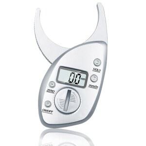 LCD 화면이 있는 체지방 캘 - 남녀용 정확한 휴대용 측정 도구, 피부 지방 검사기, 미끄럼 방지 그립, 미터법 및 임페리얼 유닛, 바디 테이프 포함