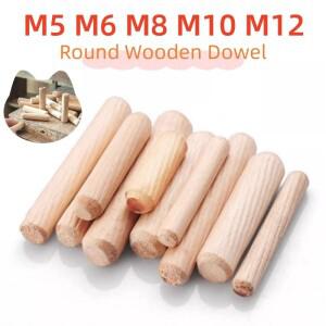 5~100피스 라운드 나무 다웰 M5M6M8M10M12 캐비닛 서랍 플루트 공예 핀 막대 가구 피팅
