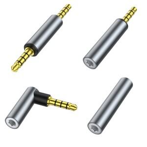 오디오 케이블 잭 어댑터 수-수 스테레오 Aux 플러그 변환기  이어폰 MP4 용  90 도 스트레이트 3.5mm  4