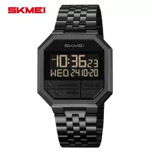 SKMEI Men 디지털 스포츠 시계 [세금포함] [정품] LED 라이트 카운트다운 스테인레스 스틸 손목시계 패션시