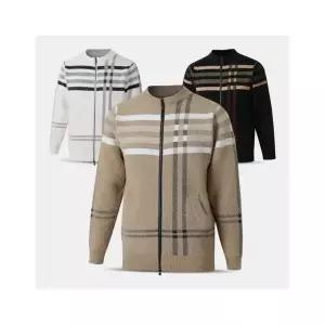 아즈바이 남성 런던 체크 니트 가디건 집업 자켓 MNT07 겨울