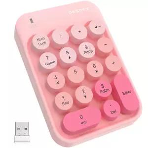 텐키패드 넘버패드 휴대용 USB 24G 무선 숫자 키보드 18 키 레트로 라운드 Keycads Window7810 귀여운 예쁜