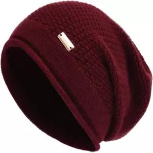 여성용 잭스모노이 슬라우치 비니 겨울용 부드러운 따뜻한 모자 해골 니트