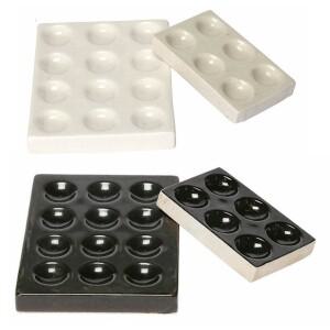 도자기 스팟팅 타일 반응 플레이트 Apothecary Lab 블랙 6 홀 12