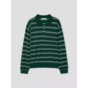 에잇세컨즈 8seconds 포멀 스트라이프 칼라 니트 그린