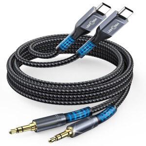 [미국배송] LERTOSEN 2 팩 USB C ~ 3.5MM 오디오 케이블 [4피트] AUX TO 헤드폰 잭 어댑터 아이폰호환 17 /16 /15 PRO MAX 삼성호환 S25 /S24 /S23 아이패드호환 프로 픽셀 카 스테레오와 호환되는 하이파이 DAC