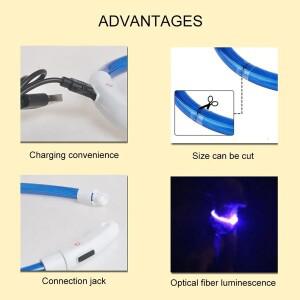 1pc Led 개 목걸이  USB 고양이 3 모드 LED 등 손실 증거 할로윈 애완 동물 강아지 악세사리 Sm