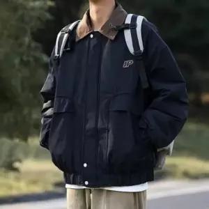 겨울옷 배색 점퍼 카라 남성 항공 포켓 바람 자켓 블루종 막이 (WFK9ILU)