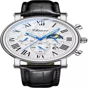 팬미스 남성 클래식 다기능 밀리터리 스포츠 아날로그 시계 비즈니스 원피스 방수 야광 크로노그래프 별이