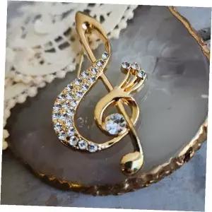 높은음자리표 크리스털 브로치 악세서리 옷핀 스카프핀 패션핀