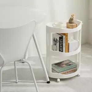 이동식 선반 다용도 트롤리 바퀴형 이동식 트레이 수납 서랍장 테이블 화장실 라운드 수납장 사이드 욕실