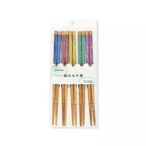 나무 일본식 대나무 고급 젓가락 세트 5P(도트) (WFK9ZZF)