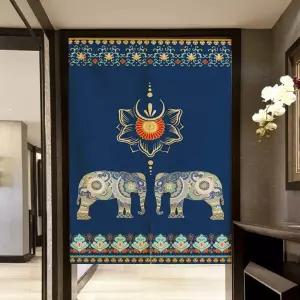 코끼리 커텐 가림막 바란스 가림천 방문 패브릭 창문