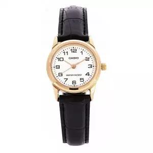 Casio LTP-V001GL-7B 여성 골드 Tone 화이트 이지 Reader 다이얼 가죽 Band 시계 [세금포함] [정품] 패션시