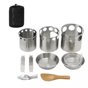 DN 미니 스토브 코펠세트 캠핑 냄비 식기 화로대 1-2인용