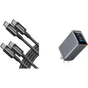 9212130 케이블 Anker 60W USB 6FTX2 Qi2 마그네틱 자동차 충전기 프라임 포함 100W 3포트 GaNPrime 묶음