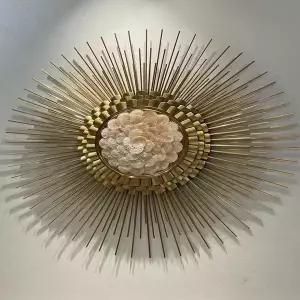 감성 인테리어 액자 빈티지 화분 디자인 꽃병 포인터 고급스러운 벽걸이 장식 미국식 해바라기 금속 단조