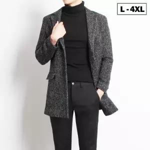 더마인드 남성 누빔안감 모직하프코트 AC헤링본코트