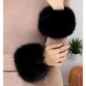 픽바이 밍크 암 워머 소매 인조모피 커버 밴드 손목 페이크 퍼 팔토시