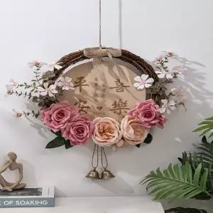 감성 인테리어 액자 빈티지 화분 디자인 꽃병 포인터 꽃 화환 장식 인조 벽걸이 거실 벽 매장 입구 환영