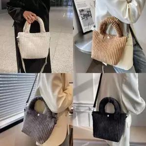 [골드스마일]왕골덴 미니 토트 크로스백 4color / 코듀로이 버튼가방