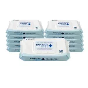 동아 라피자임 플러스 와입스 의료기기 효소세정티슈 캡형 50매 10개