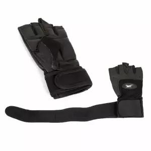 아이워너 가죽 헬스 장갑 이중밴드 블랙 S 1P 반오픈