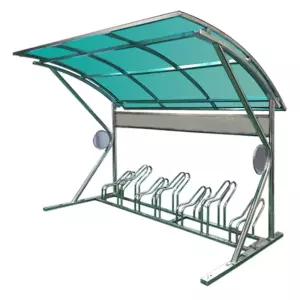 호수공원 야외 자전거보관소 보관대 녹색 2M 5대 공장 빌딩 건설현장