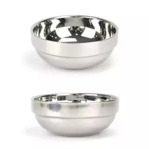 이중구조 스텐 식판 대접 국그릇 10x4.5cm 10호 국공기 탕대접 캠핑국그릇