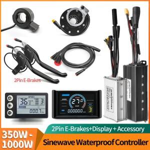 전자 자전거 사인파 방수 BLDC 컨트롤러 위상 홀 adj 24V36V48V250W750W1000W LCDdisplay PAS Ebrakes 스로