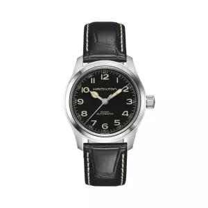 해밀턴 H70405730 카키필드 머피 남성 가죽 오토매틱 38mm