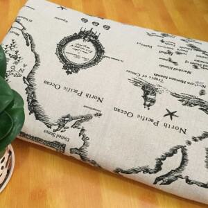 150cm지도 인쇄 프린팅 리넨 코튼 원단 DIY 바느질 퀼트 패치 워크 천 섬유 장식 재료 식탁보