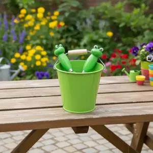 해피툴즈 캐릭터 버켓세트 (개구리) 원예 양동이 레이크 모종삽 농장체험 텃밭 식물 모래놀이