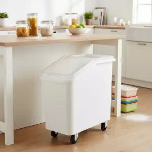이동식 식재료통 (100L) 대용량 보관통 밀가루 쌀통 바퀴달린 업소용 보관함 밀폐용기