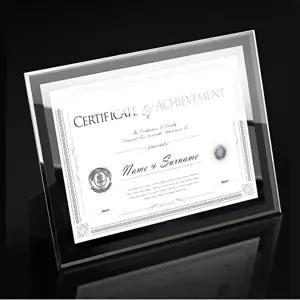 고급 유리액자 상장 투명 액자 실버 A4 (KYR-WF8551F)