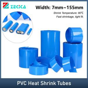 13510m 파란색 PVC 열 수축 튜브 7mm  155mm 18650 Lipo 배터리 팩 절연 케이블 슬리브 보호 필름 랩